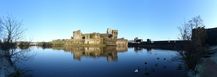 FZ010620-6 Caerphilly castle reflected in moat.jpg